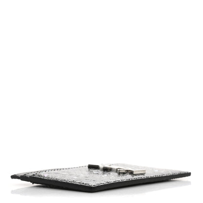 Saint Laurent Patent Snakeskin Glitter Monogram Credit Card Case Black 4 of 9