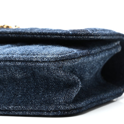Chanel Denim Quilted Chanel 19 Flap Phone Holder With Chain Blue 10 of 11