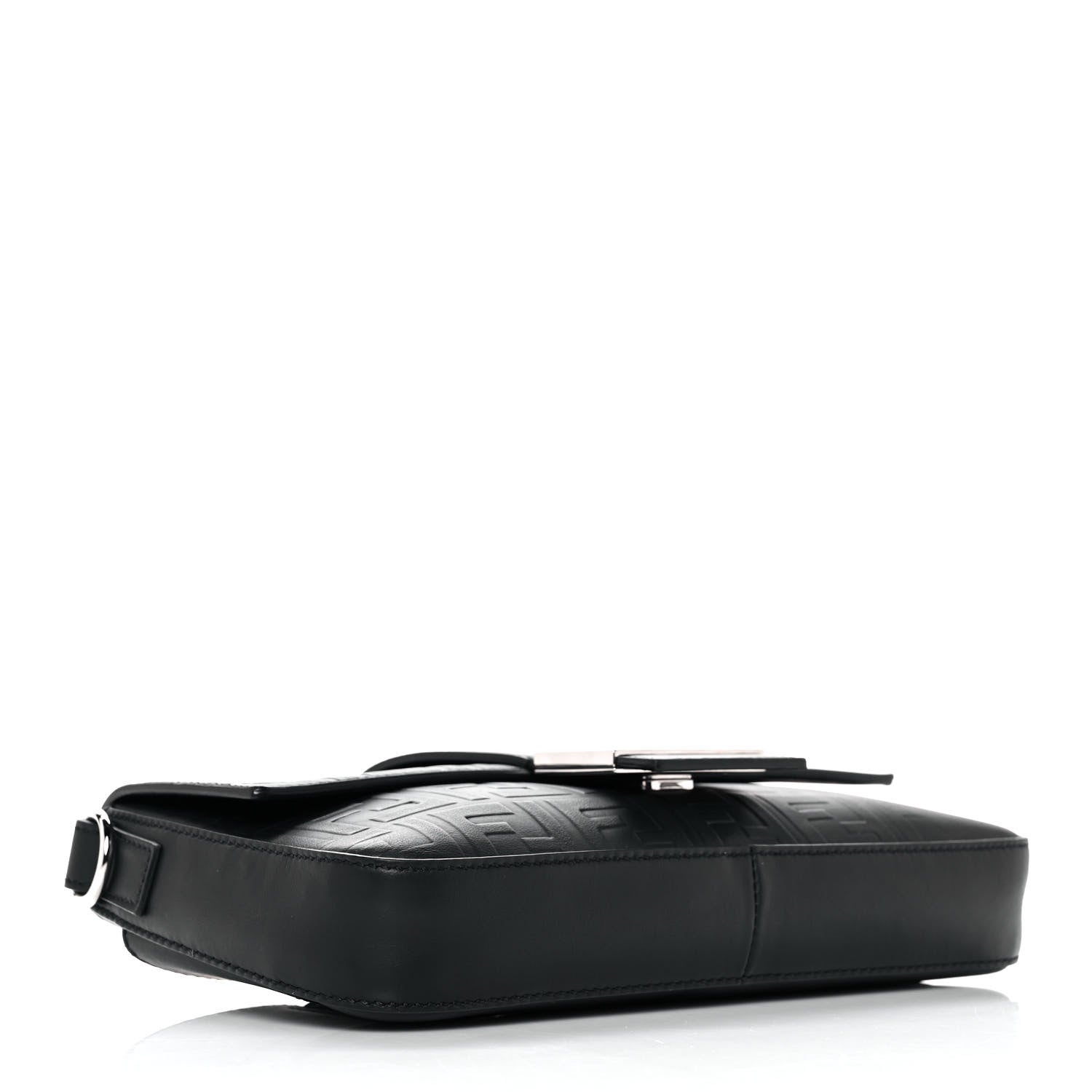 Fendi Vitello Grace FF Gradient Embossed Belt Baguette Bag Black 3 of 8