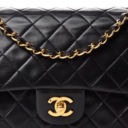 Chanel Lambskin Quilted Medium Double Flap Black 13 of 14