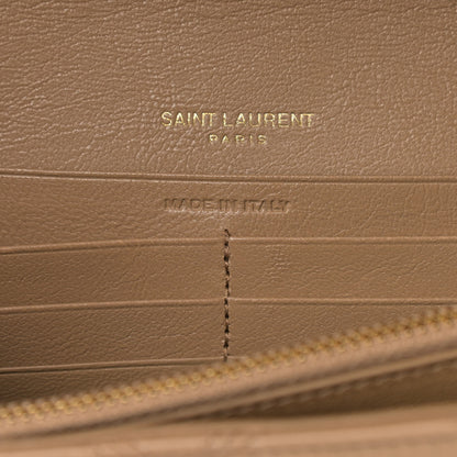 Saint Laurent Lambskin Diamond Quilted Becky Chain Wallet Gold Sand 5 of 8