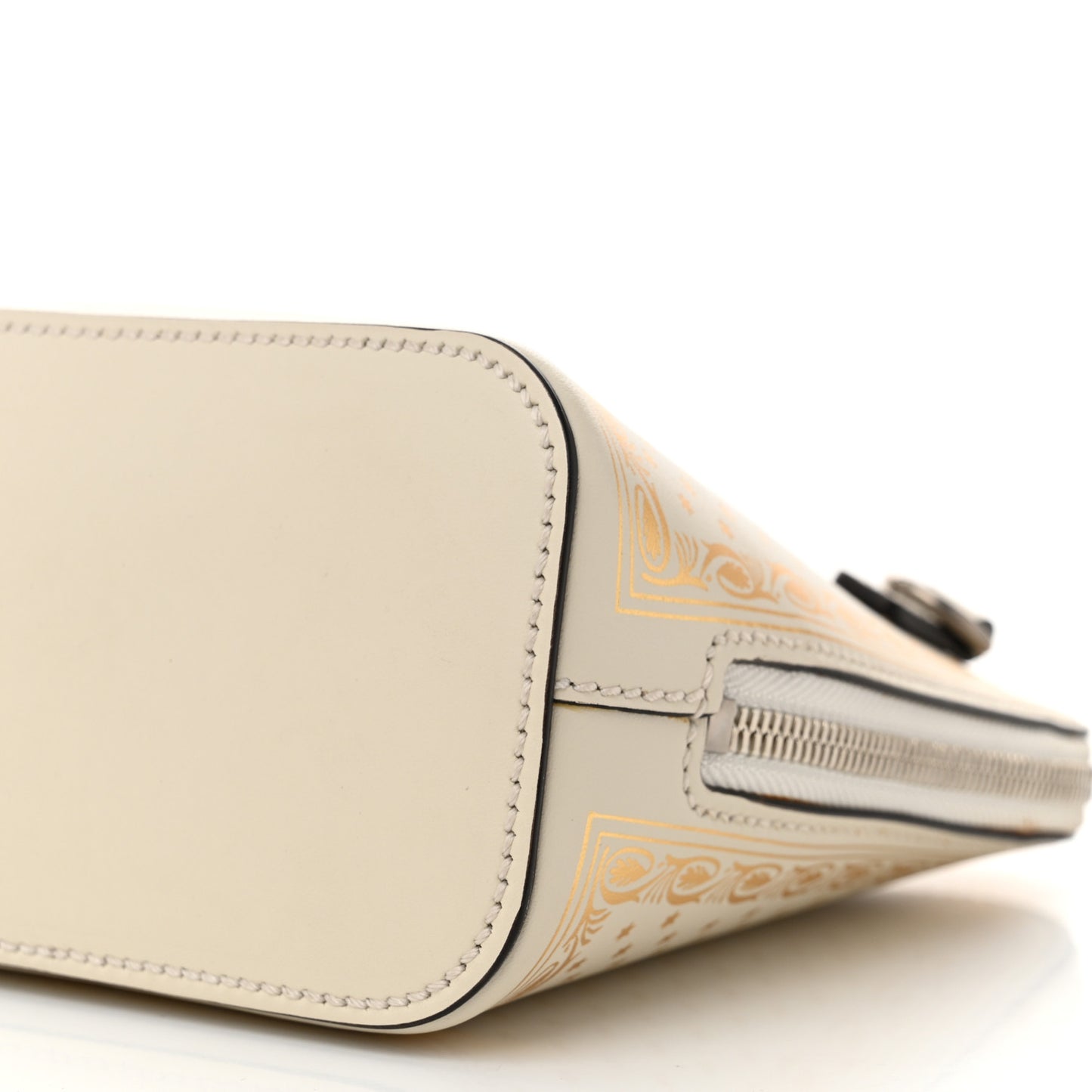 X SEGA Calfskin GUCCY Stars Mini Dome Shoulder Bag Mystic White Gold