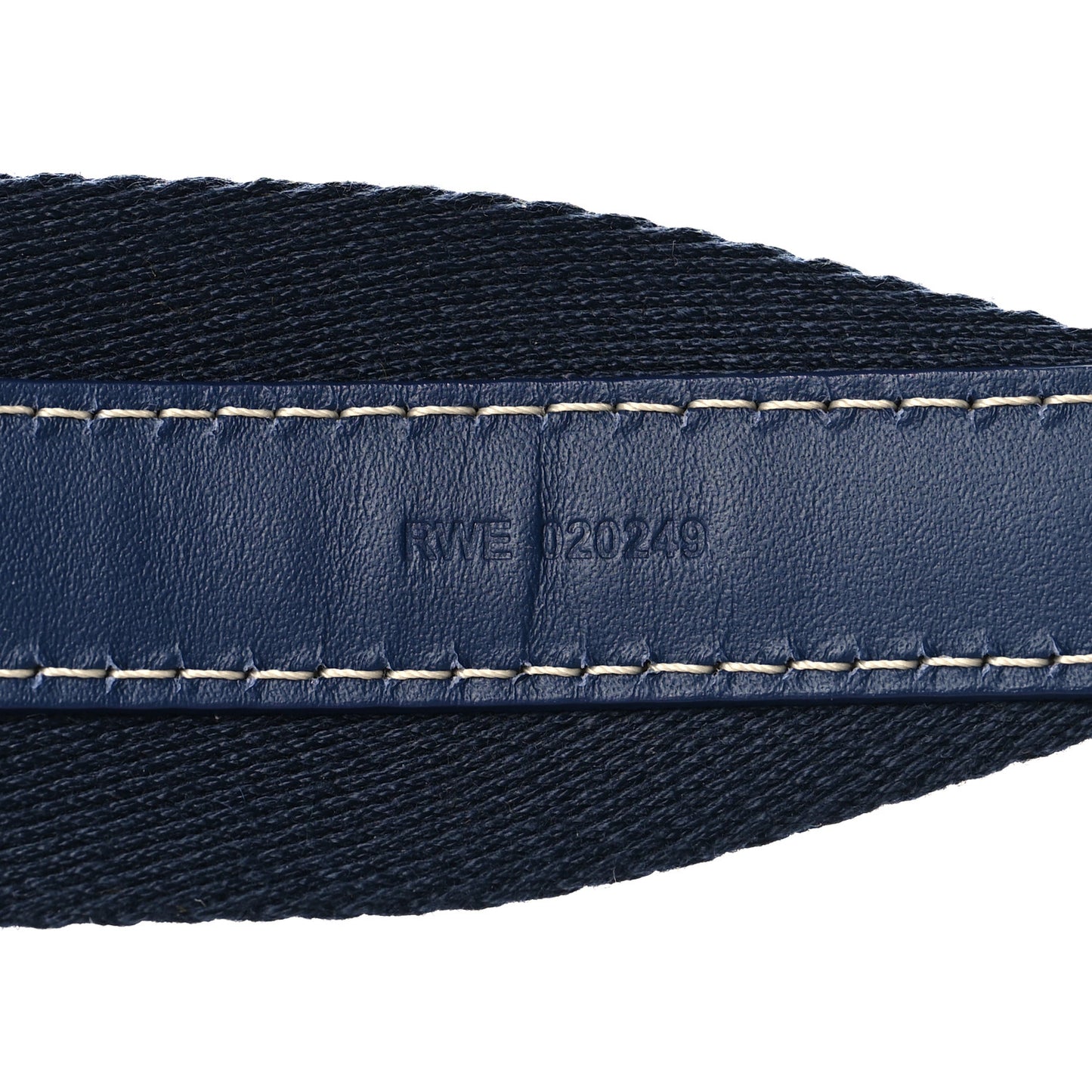 Canvas Calfskin Adjustable Shoulder Strap Navy Blue