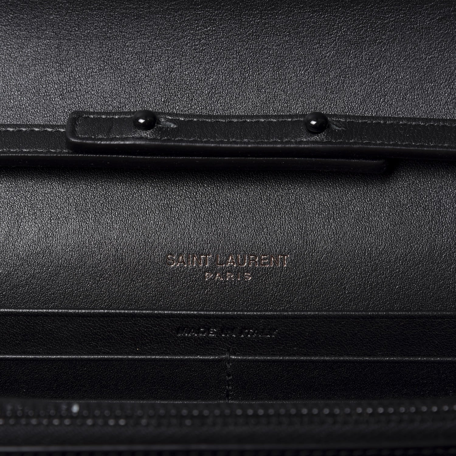 Saint Laurent Patent Leopard Print Monogram Chain Wallet Black Gold 7 of 8