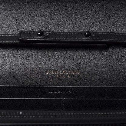 Saint Laurent Patent Leopard Print Monogram Chain Wallet Black Gold 7 of 8