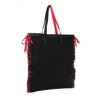 Christian Louboutin Braided Canvas Cabalace Shopper Tote Black 3 of 13