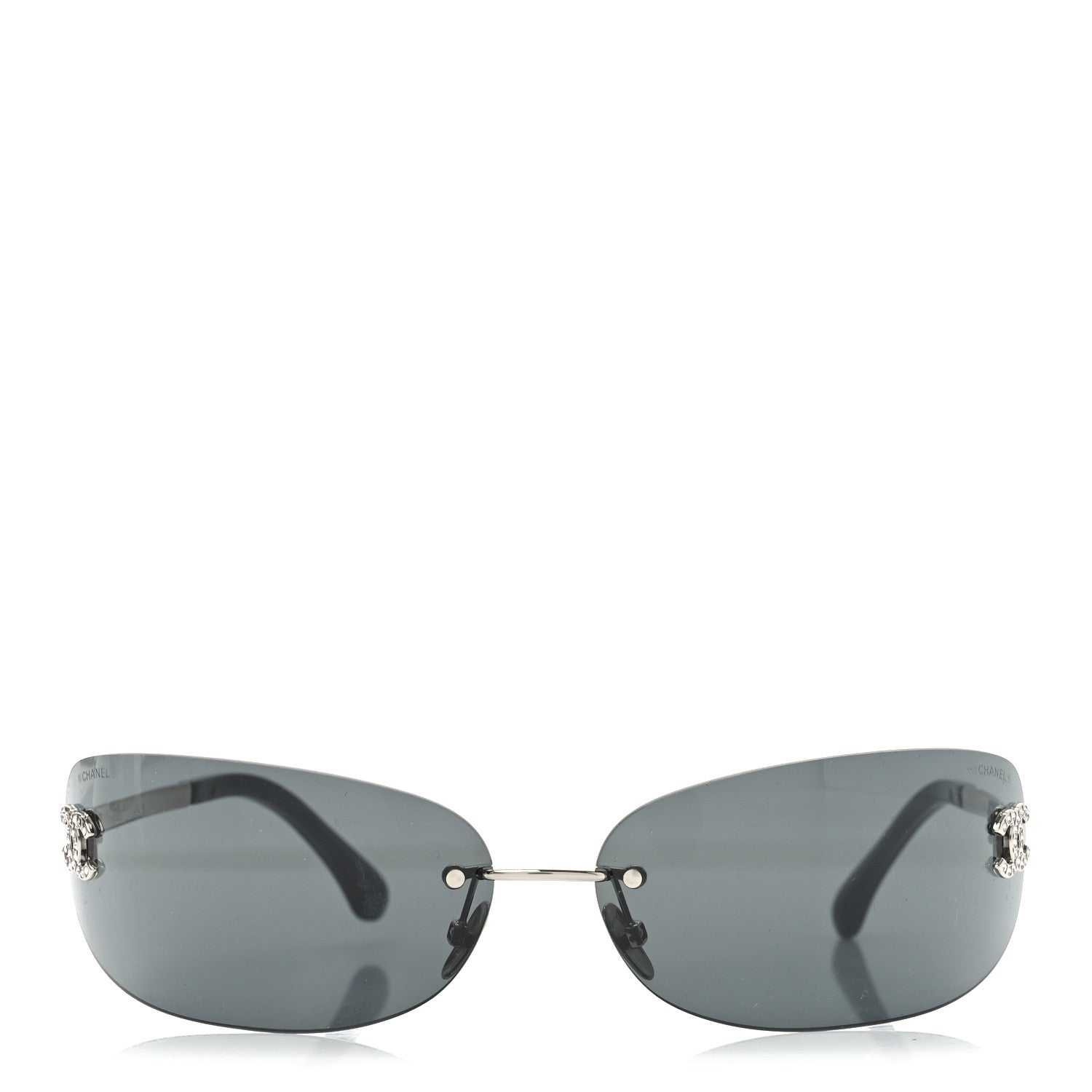 Chanel Metal Crystal CC Oval Sunglasses 71560 Black 2 of 6