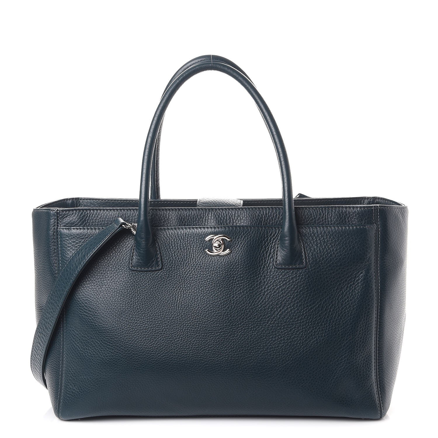Chanel Calfskin Cerf Executive Shopper Tote Blue 1 of 8
