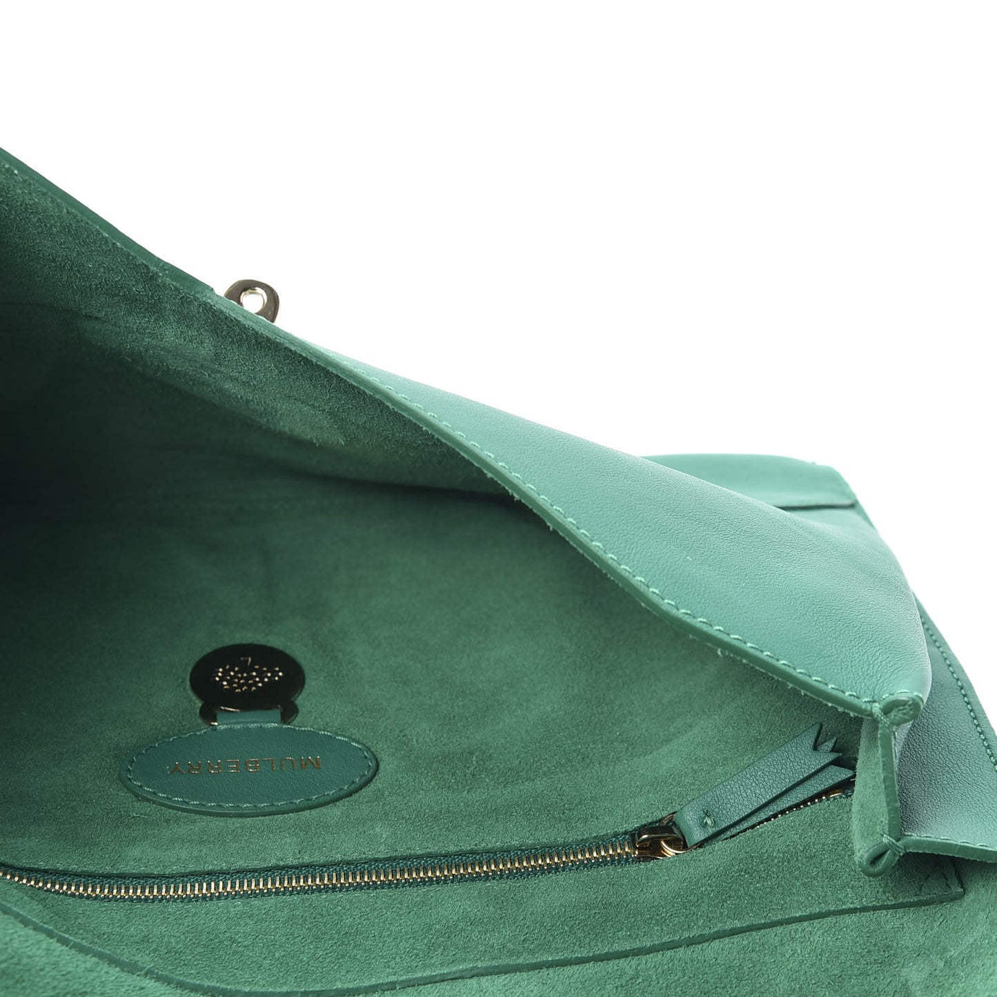 Classic Grain Calfskin Willow Clutch Emerald