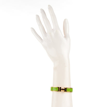 Hermes Enamel Narrow Clic Clac H Bracelet PM Vert Prairie 2 of 5