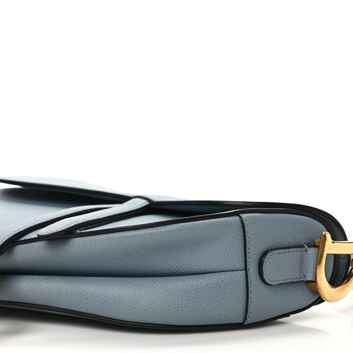 Grained Calfskin Saddle Bag Sky Blue
