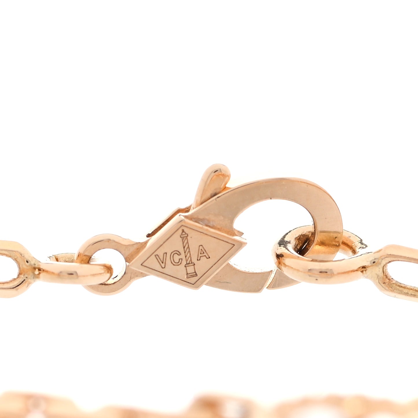 18K Yellow Gold Diamond 5 Motifs Guilloche Vintage Alhambra Bracelet