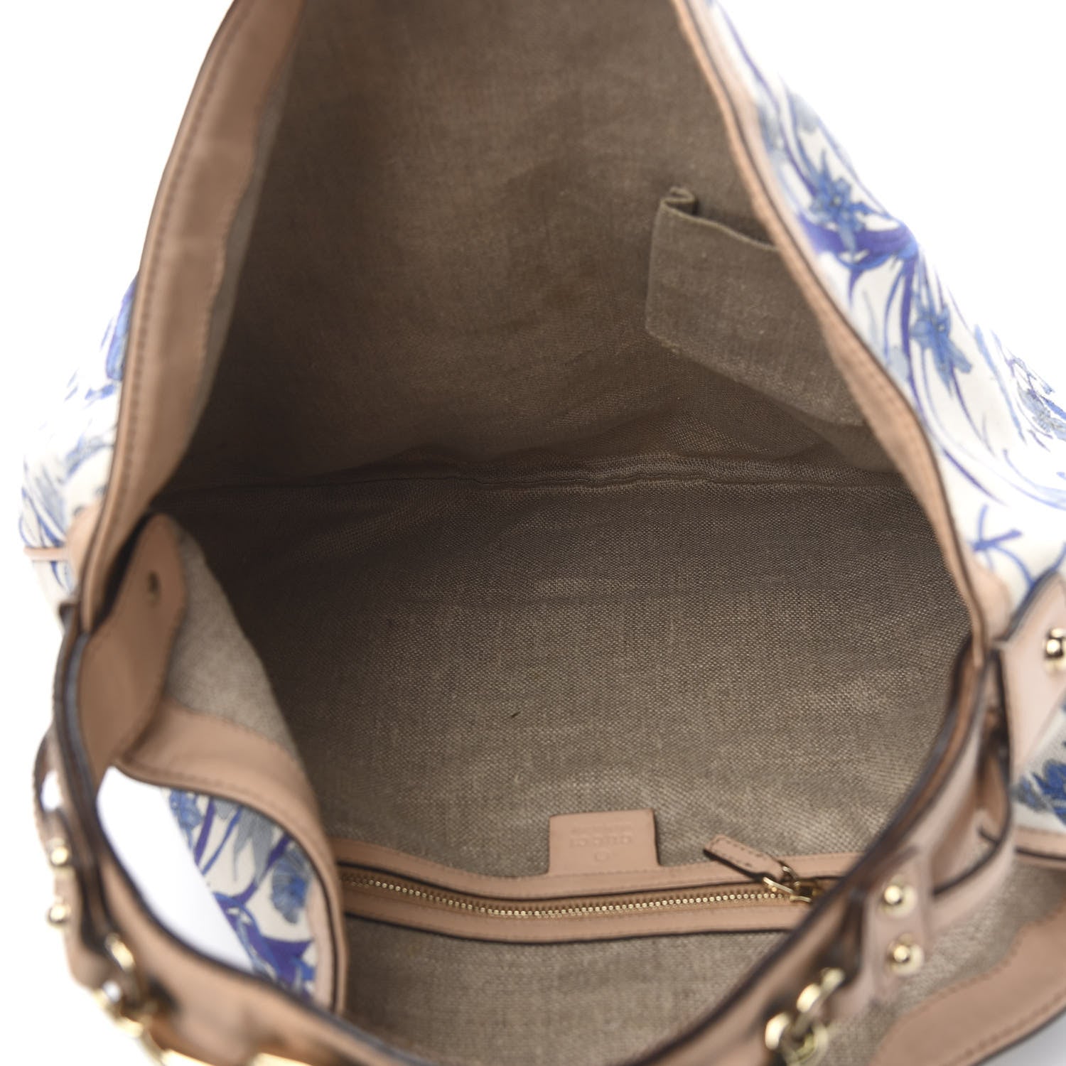 Gucci Canvas Flora Floral Large Wave Hobo Blue 4 of 10