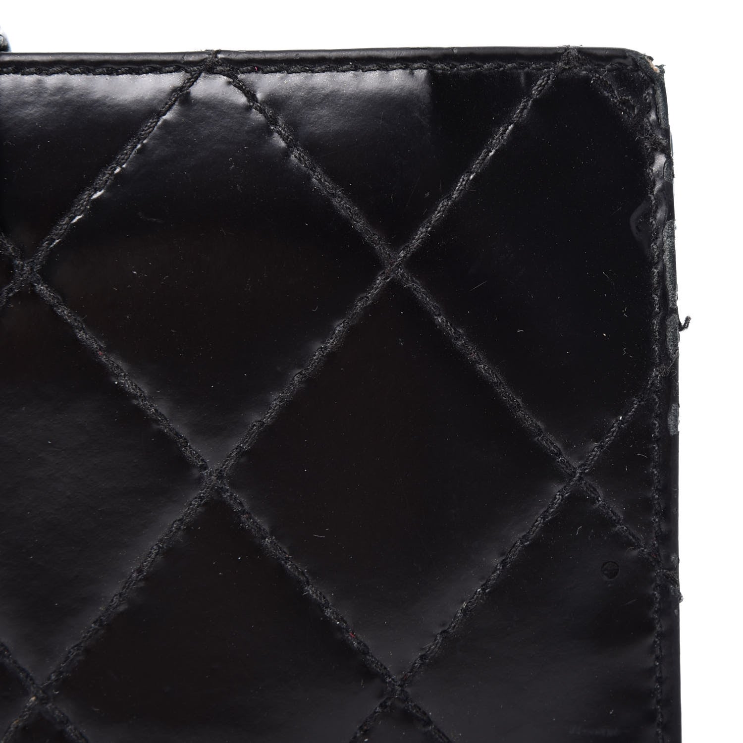 Chanel Glazed Calfskin Diamond Stitched French Wallet Black 9 of 17