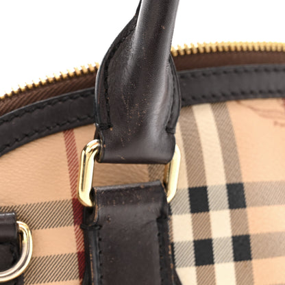 Burberry Haymarket Check Small Orchard Bowling Bag Chocolate 15 of 17