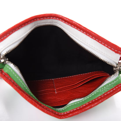 Balenciaga Veau Arena Multicolore Bazar Strap Clutch Green Blue Red White 5 of 9