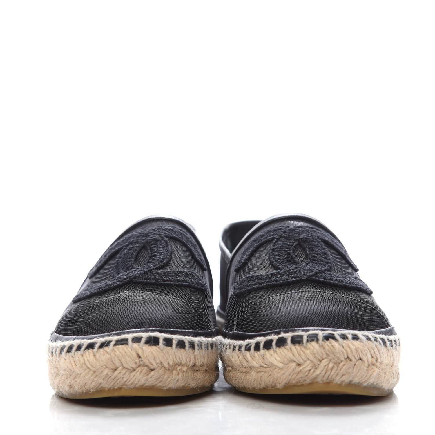 Chanel Mesh Grosgrain CC Espadrilles 38 Black 2 of 9