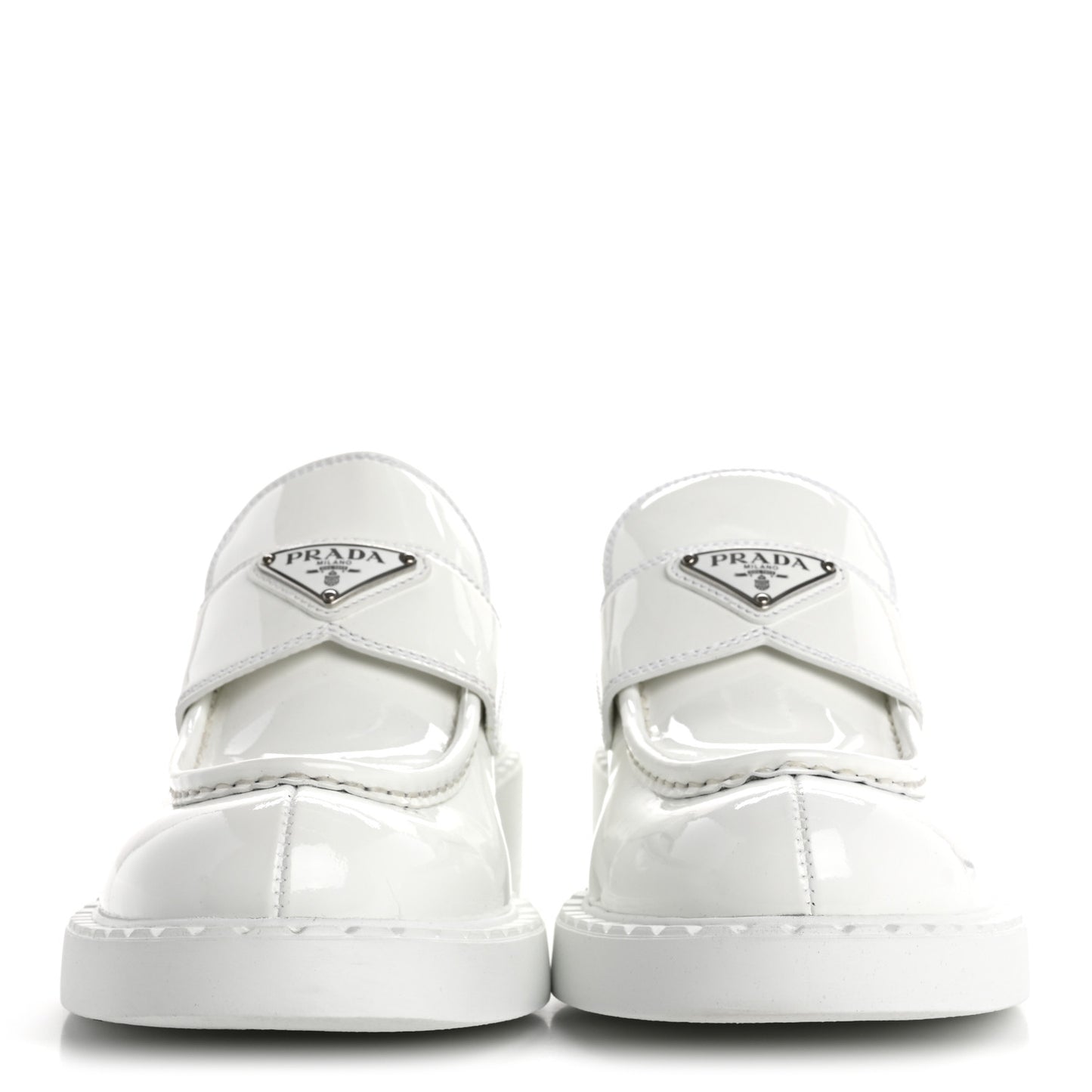 Vernice Triangle 50mm Loafers 39.5 White