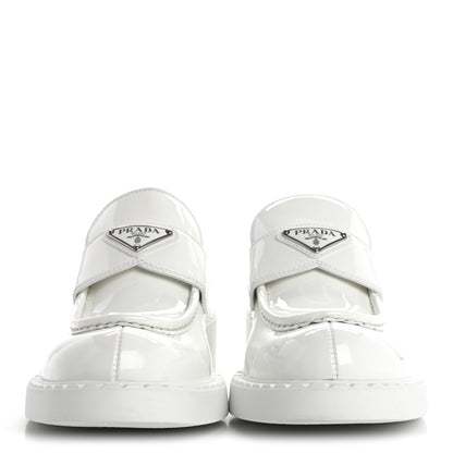 Prada Vernice Triangle 50mm Loafers 39.5 White 2 of 9