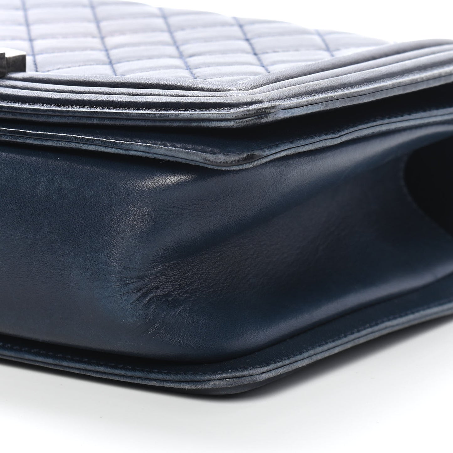 Calfskin Quilted Medium Boy Flap Dark Navy