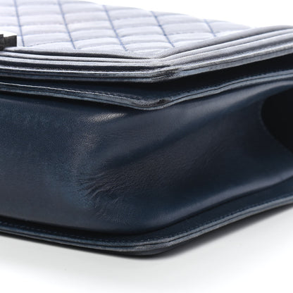 Chanel Calfskin Quilted Medium Boy Flap Dark Navy 8 of 11