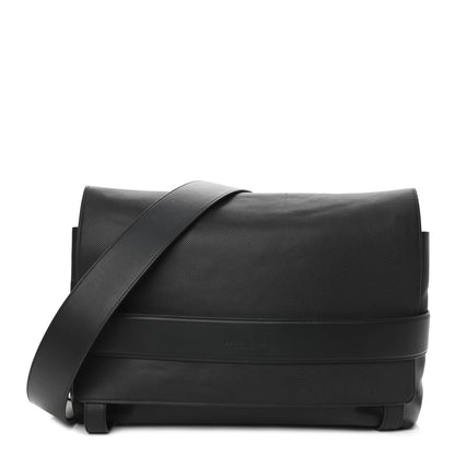 Bottega Veneta Textured Calfskin Messenger Crossbody Bag Black 1 of 10