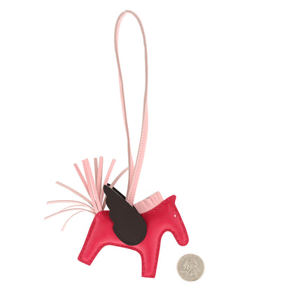 Hermes Milo Lambskin Grigri Rodeo Pegase Horse Bag Charm PM Framboise Rose Sakura Rouge Sellier 2 of 5