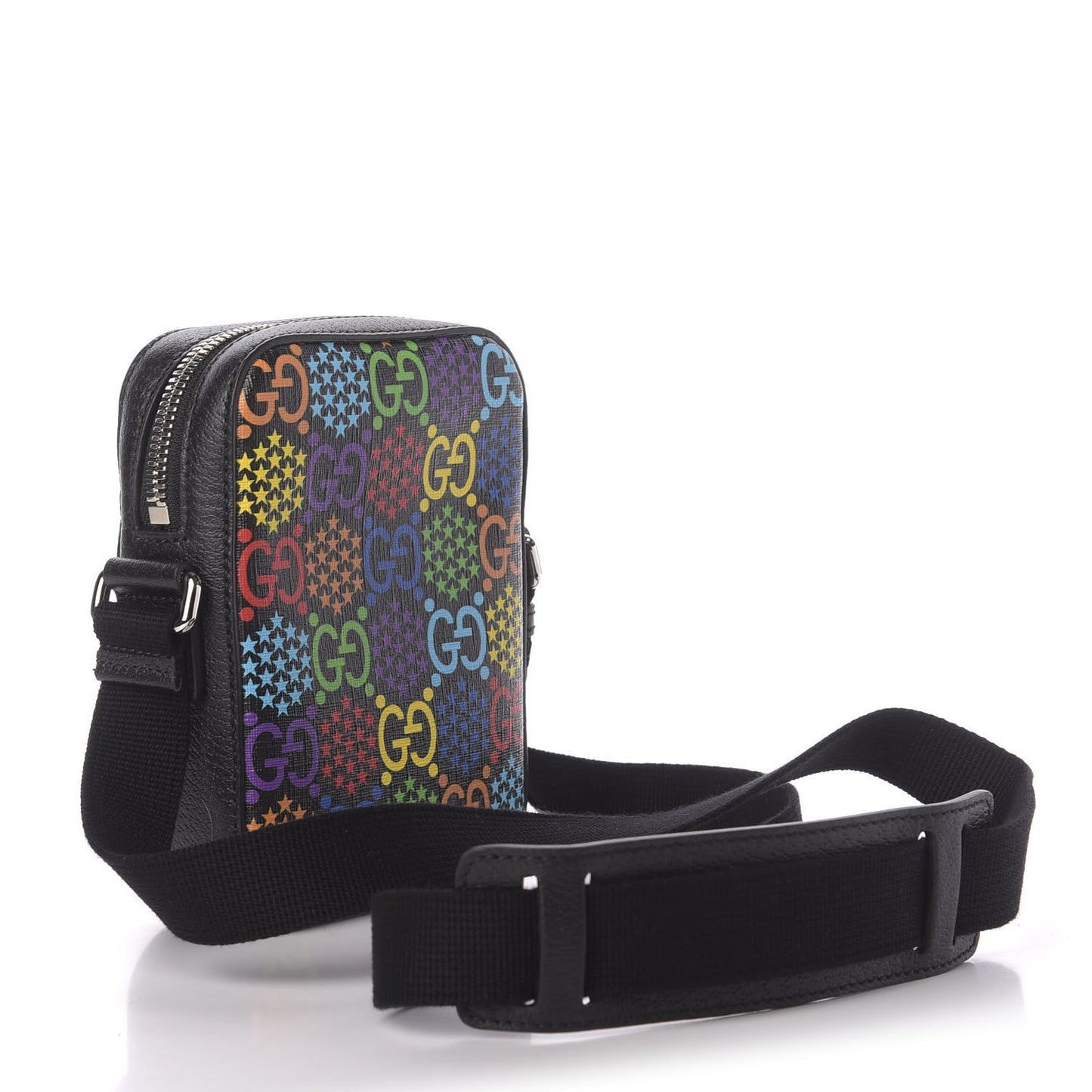 GG Supreme Monogram Psychedelic Messenger Bag Black