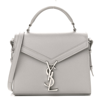 Saint Laurent Grain de Poudre Mini Classic Monogram Cassandra Top Handle Granite 1 of 9