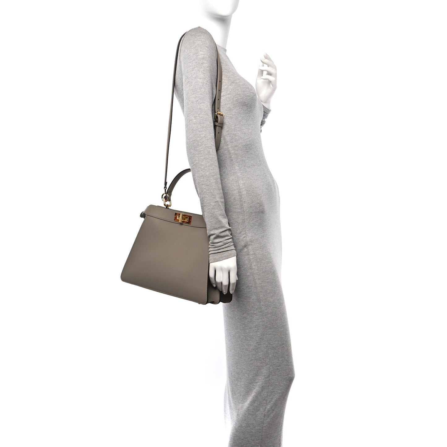 Vitello Seta Shiny Nappa Plexiglass Medium Peekaboo I SEE U Satchel Tortora