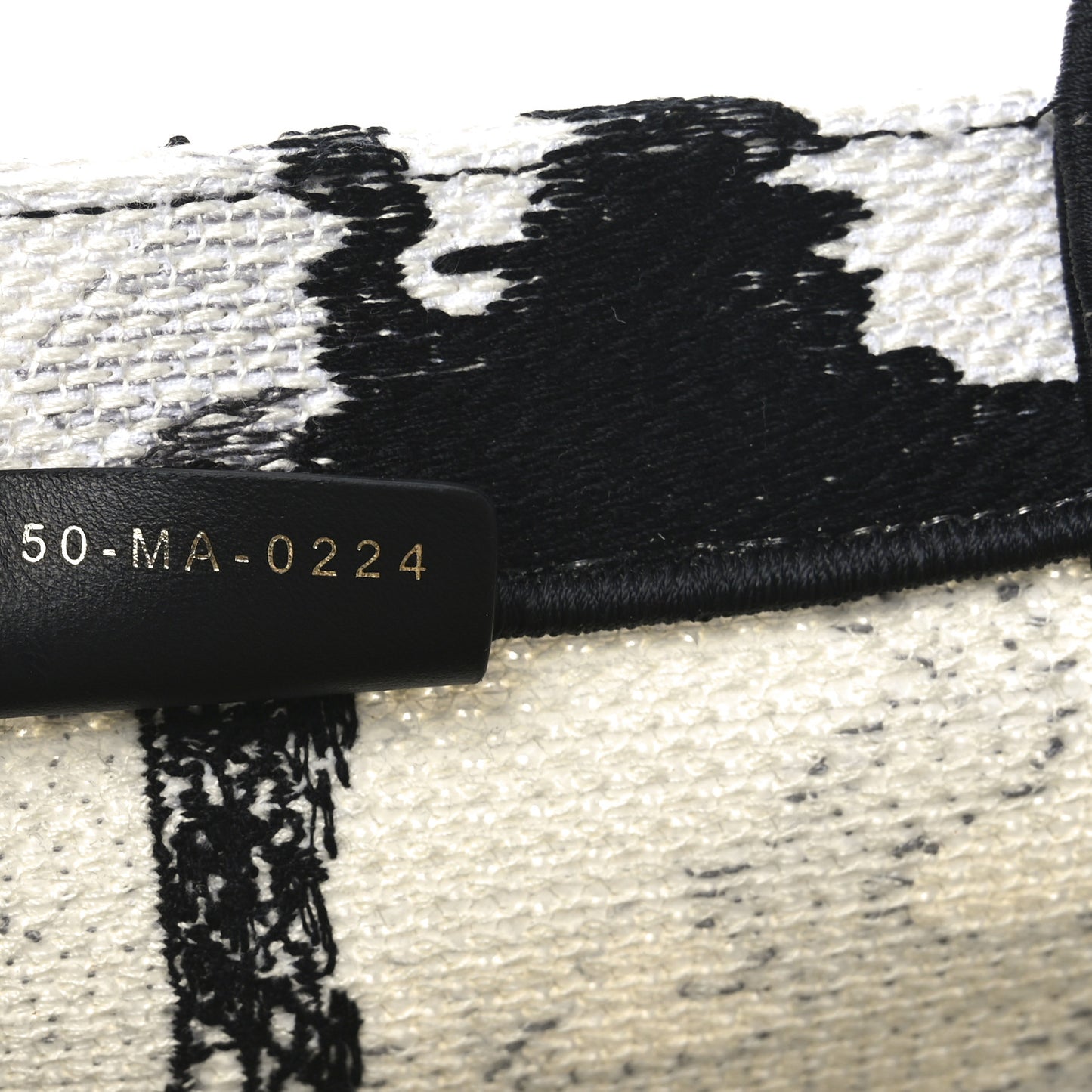 Canvas Embroidered Medium Paris Book Tote White Black