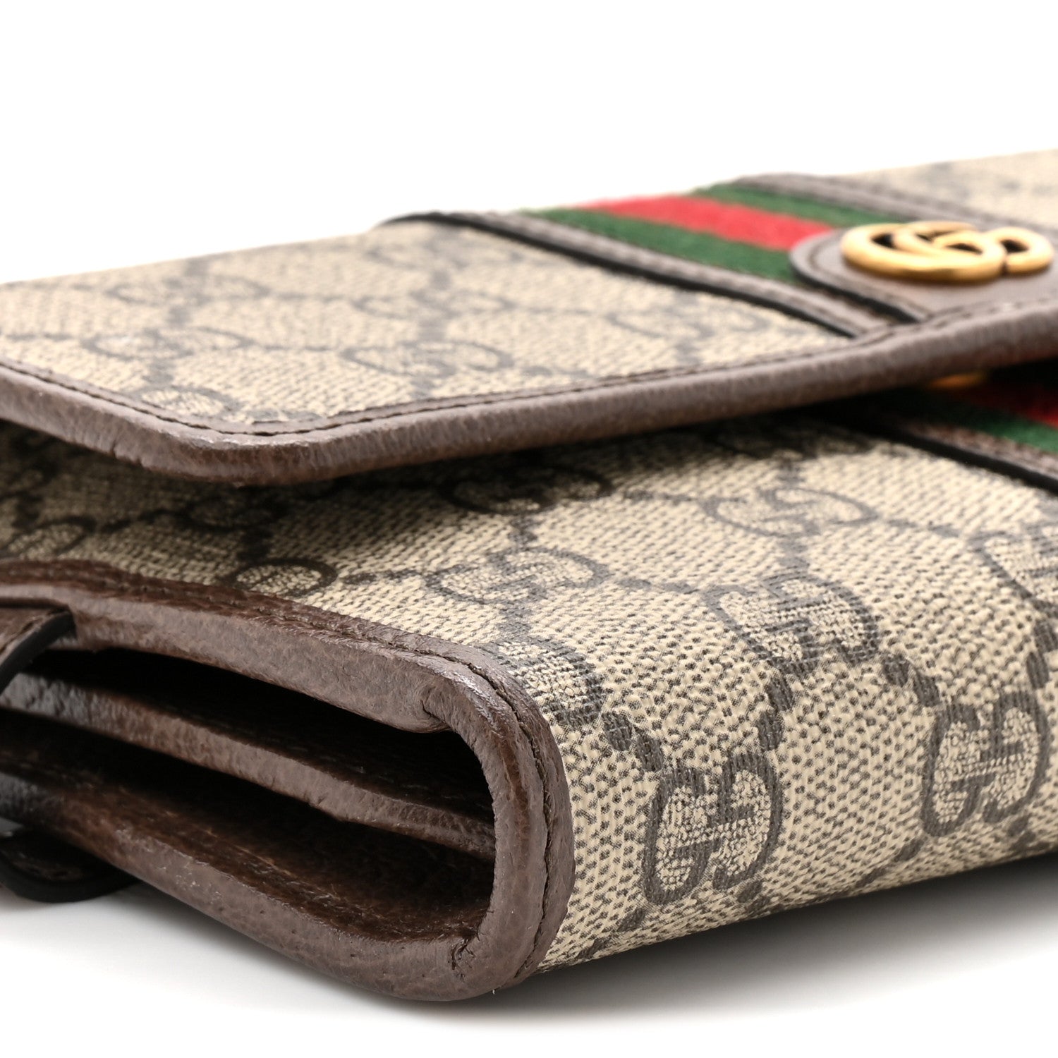Gucci GG Supreme Monogram Web Ophidia Crossbody Wallet Beige Ebony New Acero 10 of 11