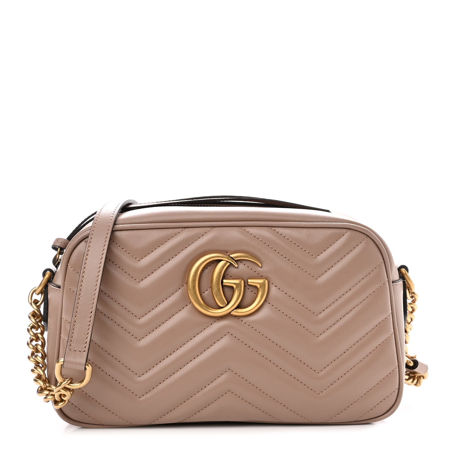 Gucci Calfskin Matelasse Small GG Marmont Chain Shoulder Bag Porcelain Rose 1 of 10