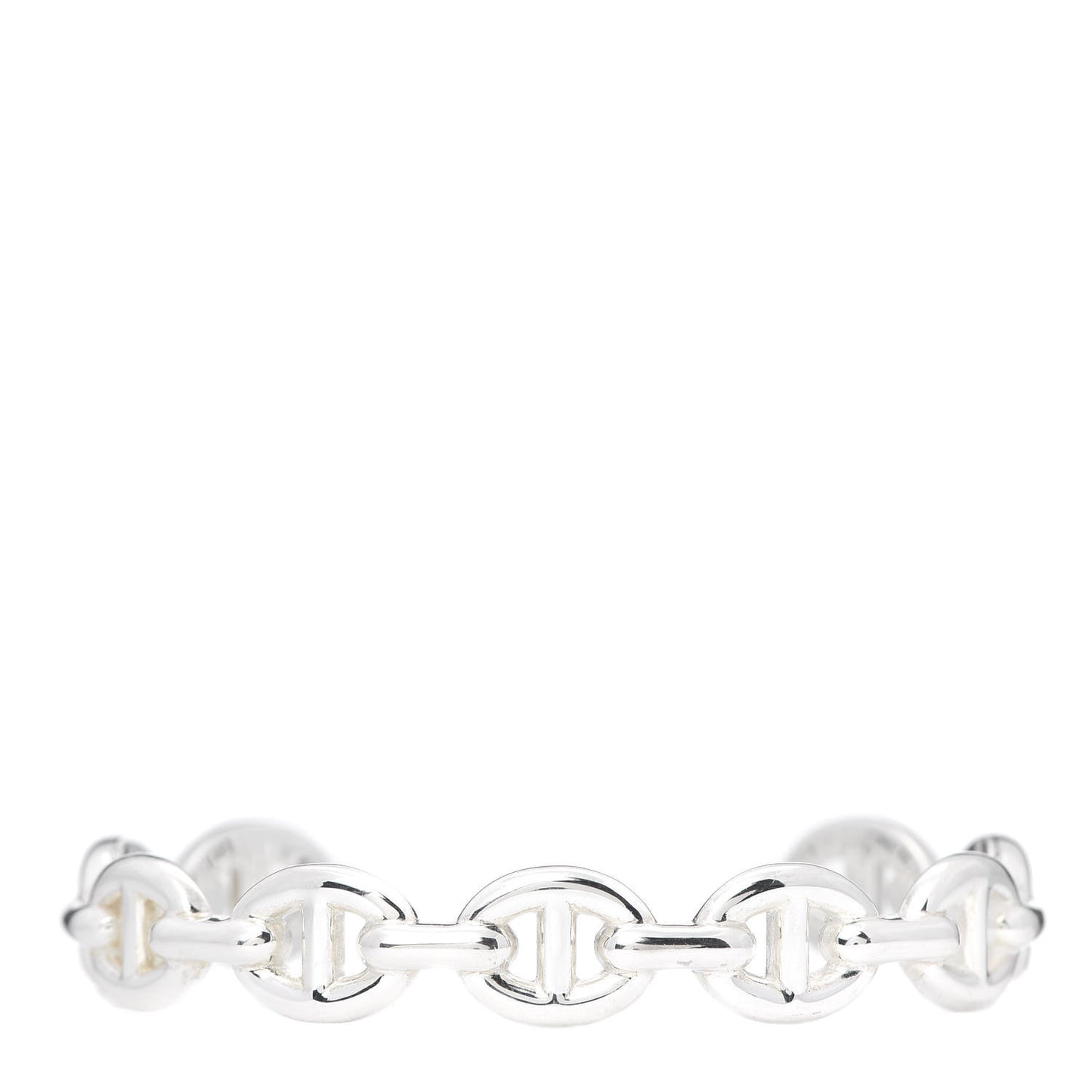 Sterling Silver MM Chaine d'Ancre Enchainee Cuff Bracelet ST
