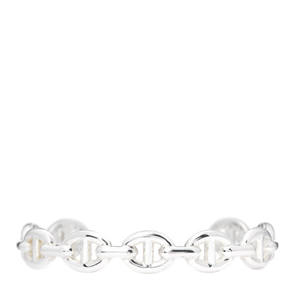Hermes Sterling Silver MM Chaine d'Ancre Enchainee Cuff Bracelet ST 1 of 7