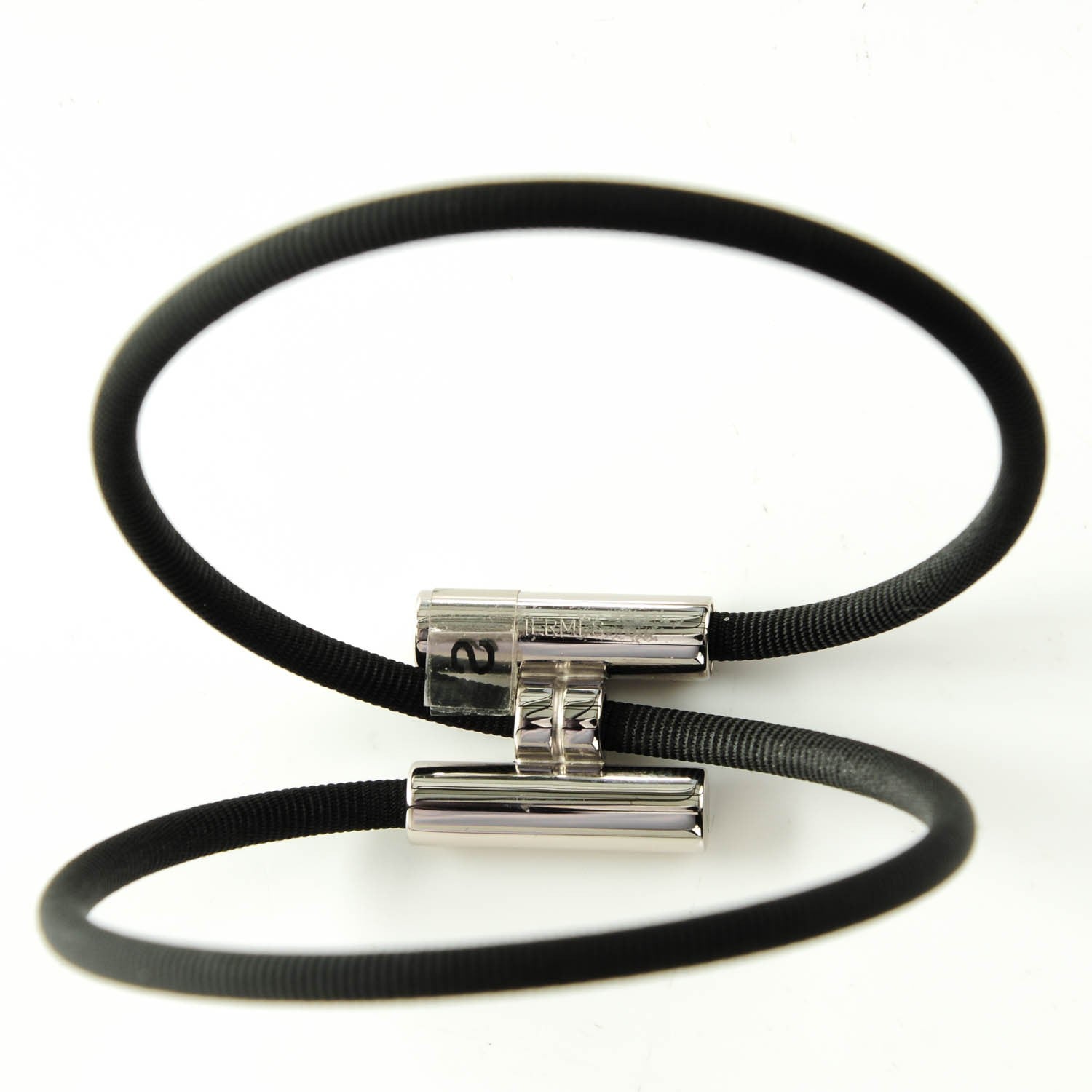 Hermes Double Wrap Cord Tournis Bracelet Black 143796 – FASHIONPHILE