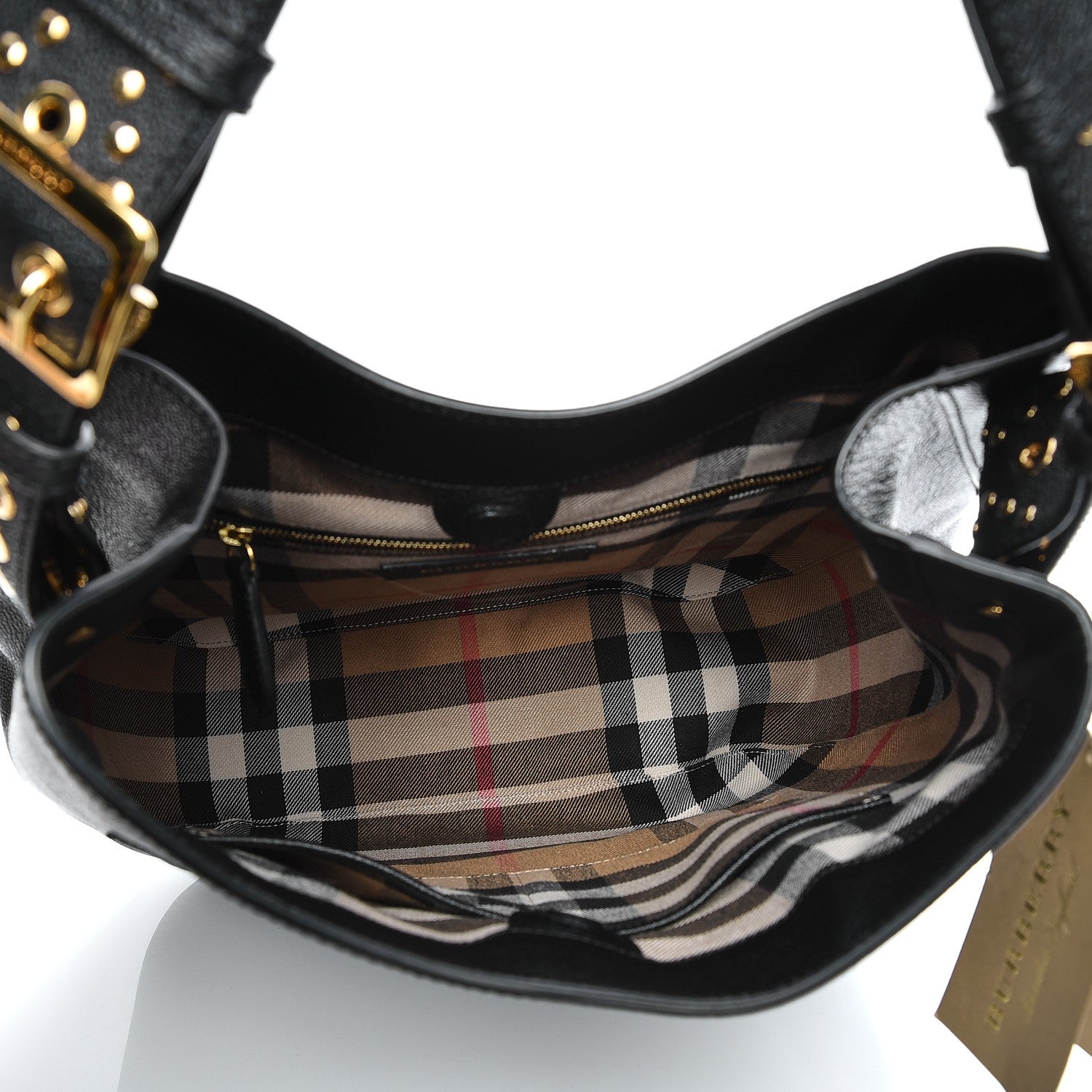 Burberry Grainy Calfskin Small Elmstone Hobo Black 5 of 8