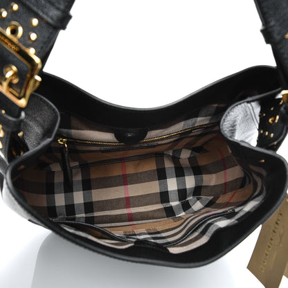 Burberry Grainy Calfskin Small Elmstone Hobo Black 5 of 8