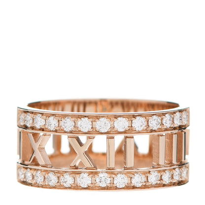 Tiffany 18K Rose Gold Diamond Wide Atlas Open Ring 54 7 1 of 6