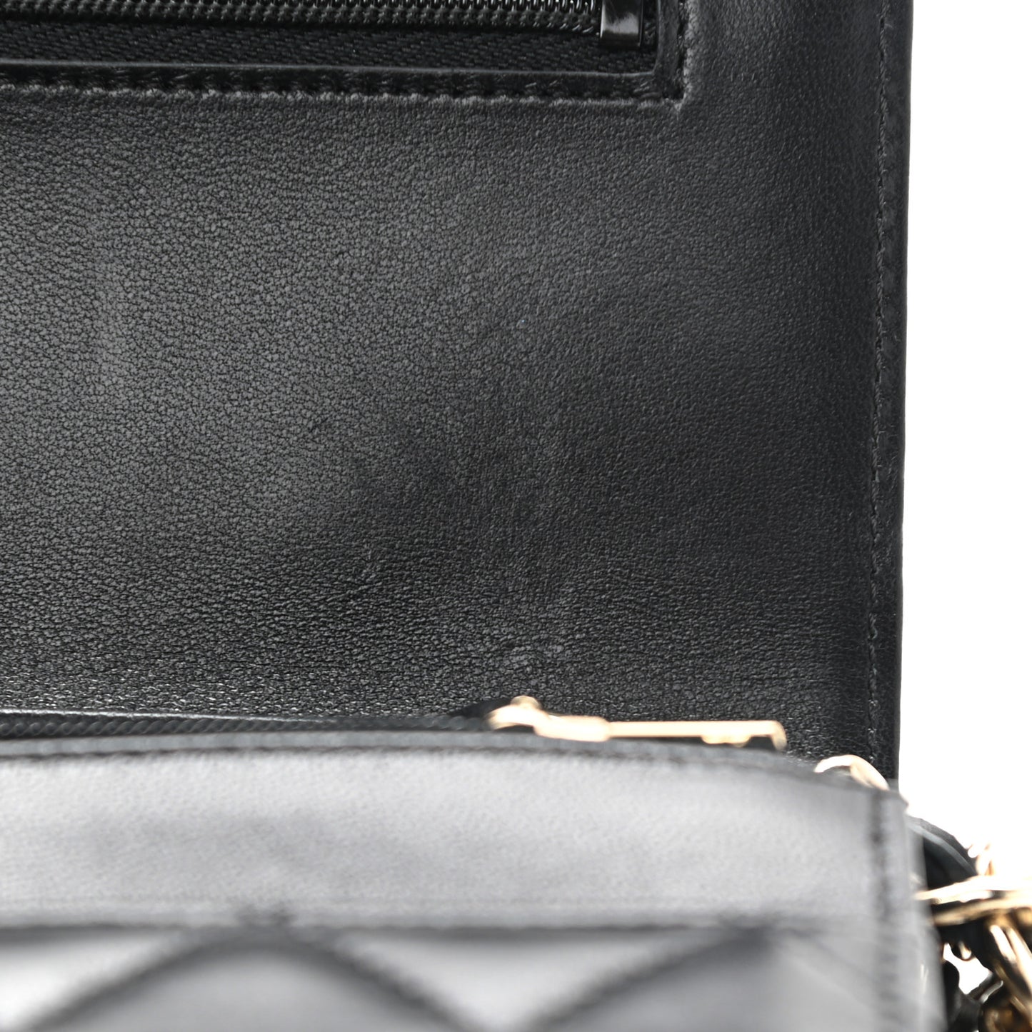 Lambskin Quilted Coco Charms Wallet On Chain Black
