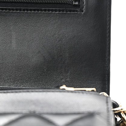 Chanel Lambskin Quilted Coco Charms Wallet On Chain Black 12 of 13
