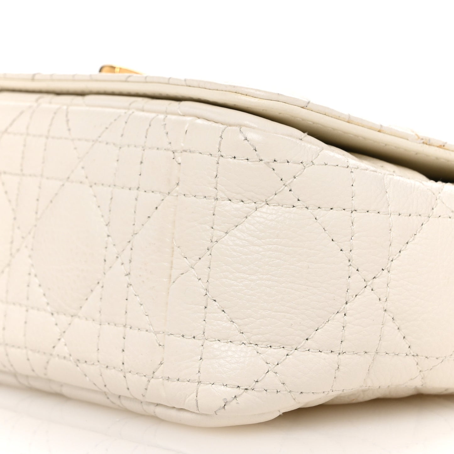Calfskin Cannage Small Caro Bag Ivory