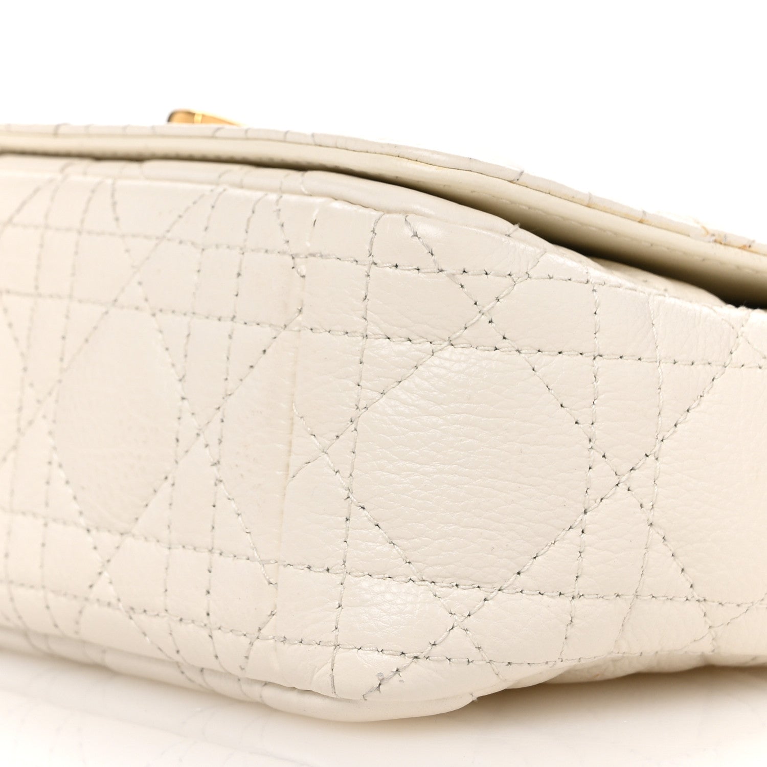 Christian Dior Calfskin Cannage Small Caro Bag Ivory 10 of 12