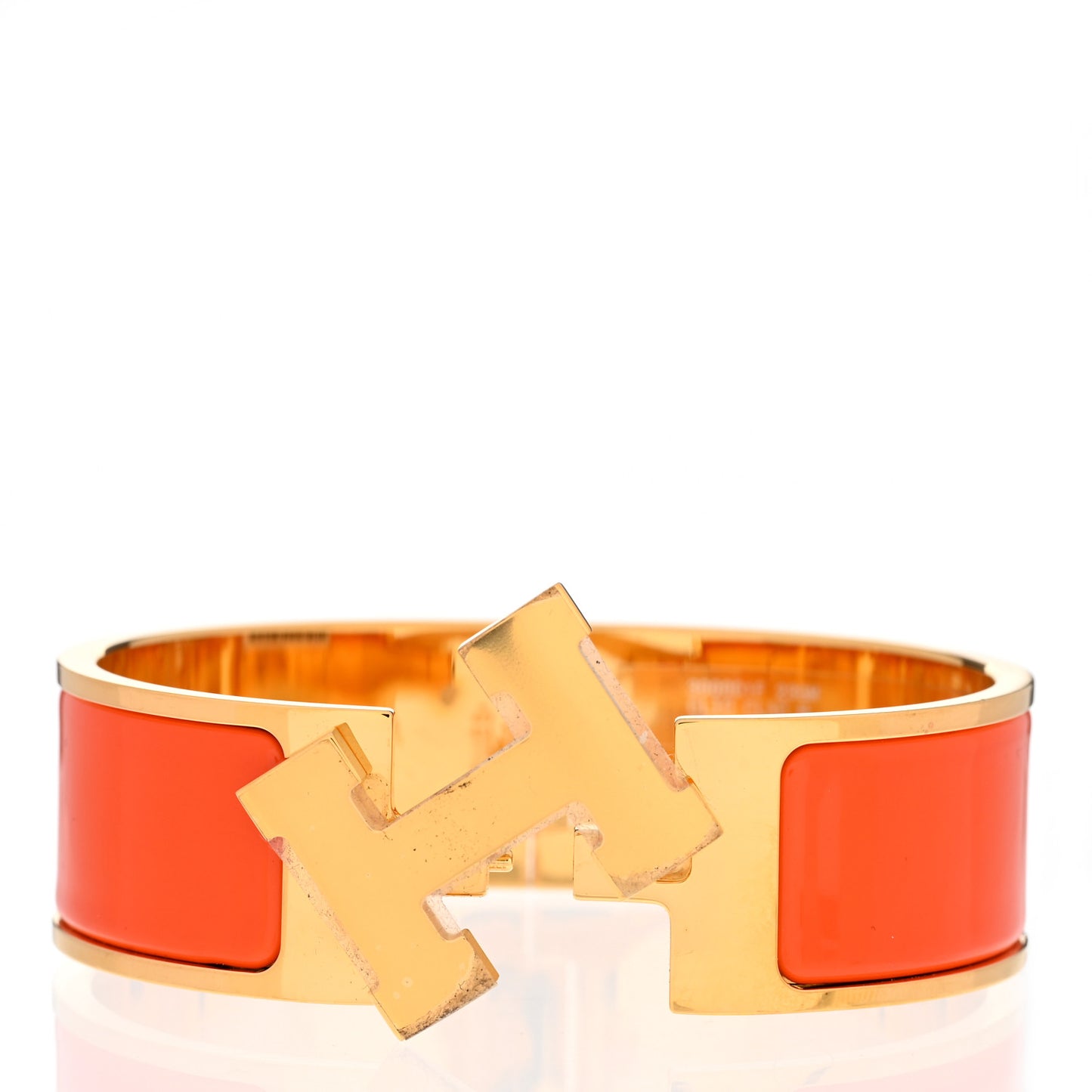 Enamel Wide Clic Clac H Bracelet GM Orange
