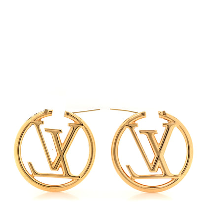 Louis Vuitton Metal Louise Hoop Earrings Gold 3 of 5