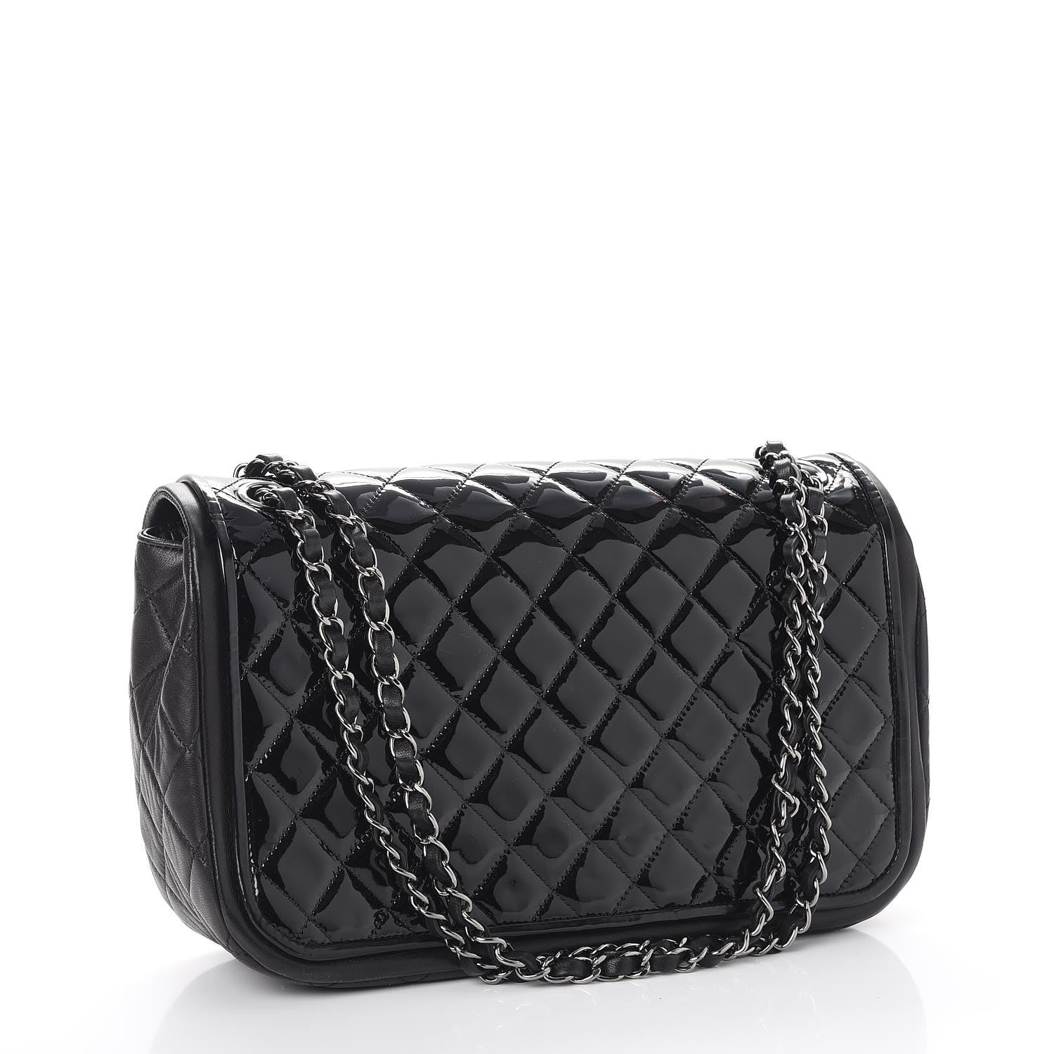 Chanel Patent Lambskin Quilted Classic Twist Flap Black 4 of 8
