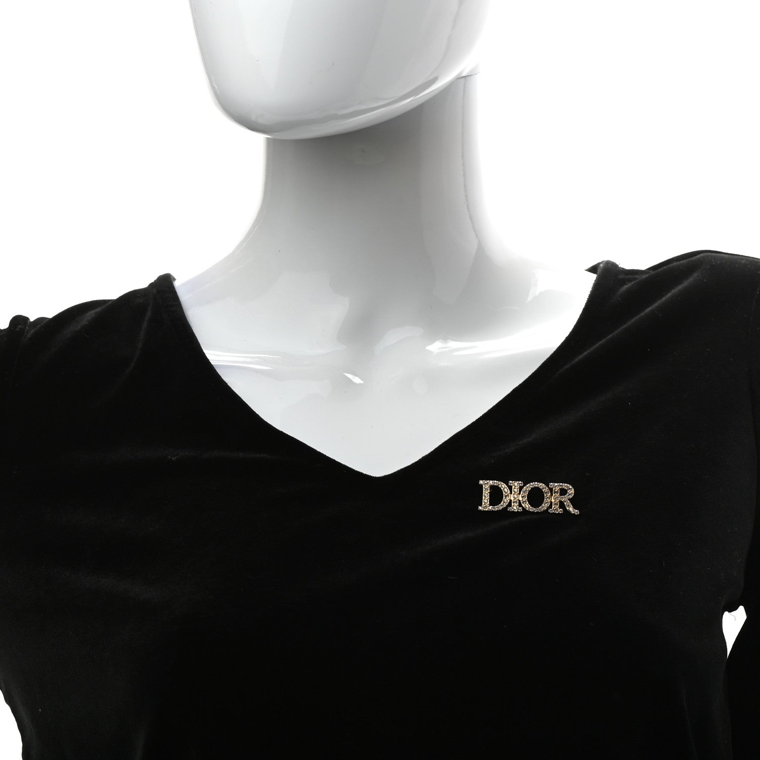 Christian Dior Crystal Dior Logo Brooch Gold 2 of 3