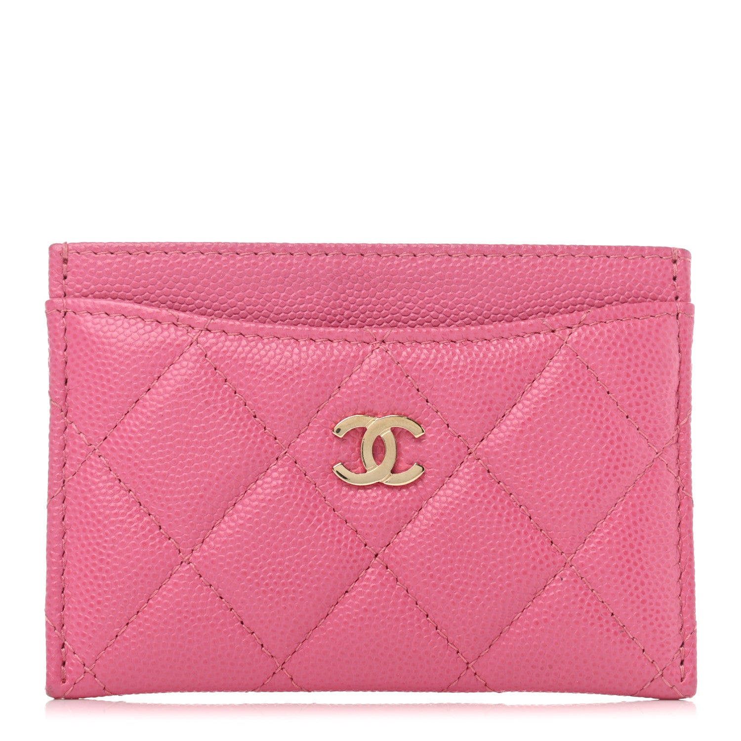 Chanel Caviar Quilted Card Holder Pink 1 of 7