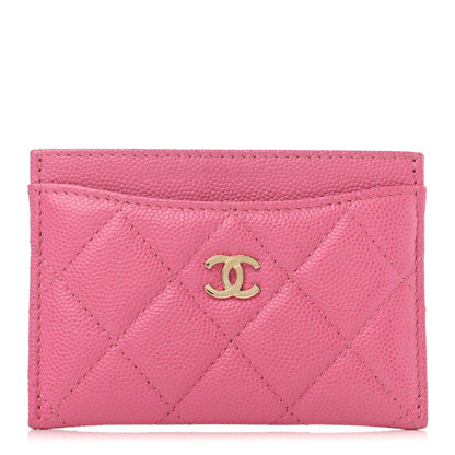 Chanel Caviar Quilted Card Holder Pink 1 of 7