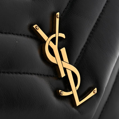 Saint Laurent Calfskin Y Quilted Monogram Small Loulou Chain Satchel Black 13 of 14
